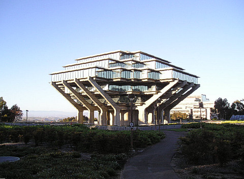 Library Building at sunset